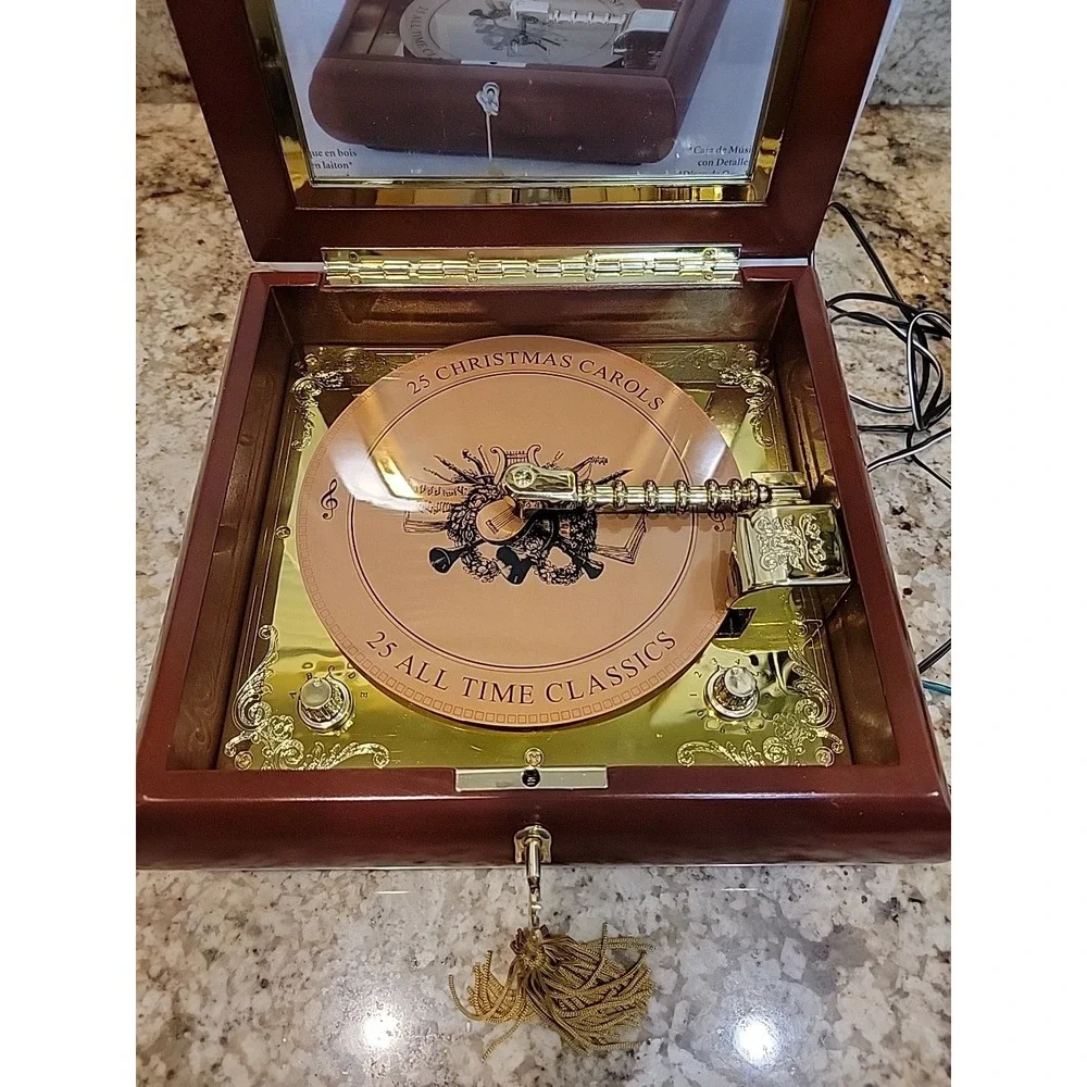 Mr. Christmas Symphonique Music Box 50 Songs Wood & Brass w/ Original Box Tested
